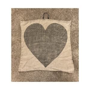Sugarboo & Co. Designs Linen Heart Contrast Boho Lightweight Square Wall Hanging